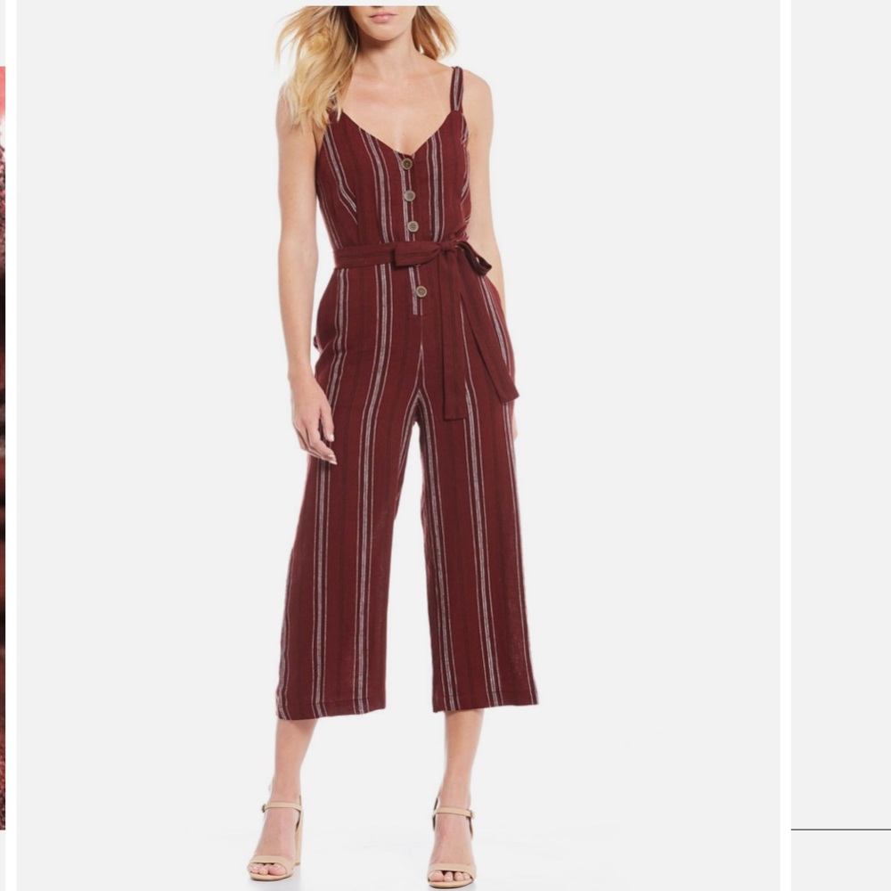 Sanctuary Maroon Stripe Jumpsuit size M NWT